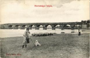 Hortobágy, folyó, Kilenclyukú híd. Erdélyi fotogr.