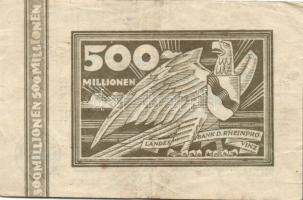 Német Birodalom/Weimari Köztársaság/Poroszország/Rheinprovinz/Landesbank 1923. 1/2MilliárdM(50000000...