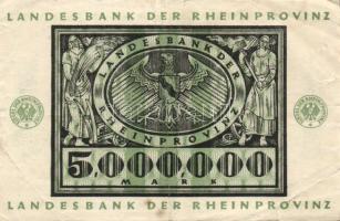 Német Birodalom/Weimari Köztársaság/Poroszország/Rheinprovinz/Landesbank 1923. 5000000M T:II/III+