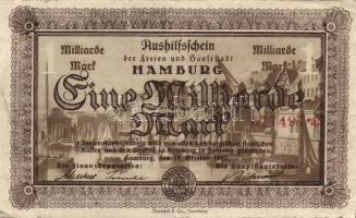 Német Birodalom/Weimari Köztársaság/Hamburg 1923. 1000000000M T:II/III