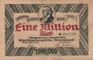 Német Birodalom/Weimari Köztársaság/Württemberg/Württembergische Notenbank 1923. 10000M, 50000M, 100000M, 1000000M T:II/III