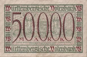 Német Birodalom/Weimari Köztársaság/Württemberg/Württembergische Notenbank 1923. 10000M, 50000M, 100...