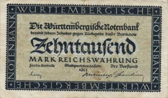Német Birodalom/Weimari Köztársaság/Württemberg/Württembergische Notenbank 1923. 10000M, 50000M, 100...