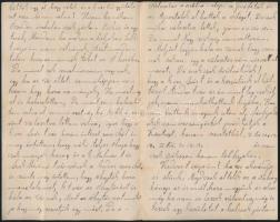 1909 Dekoratív magyar címeres, magyar-amerikai zászlós litografált fejlécű kivándorlási levélpapír A...