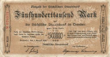 Német Birodalom/Weimari Köztársaság/Szászország/Sachsische Staatsbank 1923. 500000M, 1000000M T:II/III+