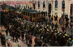 Der erste Transport von türkischen Gefangenen in Belgrad / Török hadifoglyok szállítása keresztül Belgrádon, villamos / WWI Transport of Turkish POWs (prisoners of war) in Belgrade, trams
