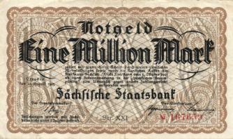 Német Birodalom/Weimari Köztársaság/Szászország/Sachsische Staatsbank 1923. 500000M, 1000000M T:II/I...