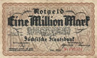 Német Birodalom/Weimari Köztársaság/Szászország/Sachsische Staatsbank 1923. 1000000M, 50000000M T:II/III+