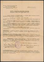 1942 Magyar Tűzharcos Szövetség Elnökségének felhívása tagjaihoz Joachim von Ribbentrop birodalmi külügyminiszter méltó fogadtatása érdekében, eredeti borítékjával, pecsételve