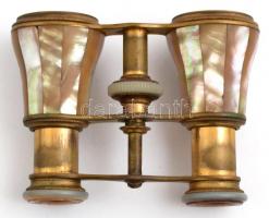 Antik Liefils Paris színházi látcső, gyöngyház berakással, sérült tokkal, 10x5,5 cm/
Antique Lefils...