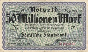 Német Birodalom/Weimari Köztársaság/Szászország/Sachsische Staatsbank 1923. 1000000M, 50000000M T:II...