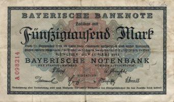 Német Birodalom/Weimari Köztársaság/Bajorország/Bayerische Notenbank 1923. 50000M + 25000000M T:II/III,III+