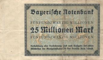 Német Birodalom/Weimari Köztársaság/Bajorország/Bayerische Notenbank 1923. 50000M + 25000000M T:II/I...