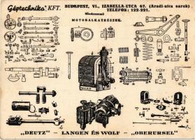 Géptechnika Kft. Langen & Wolf, Deutz Oberursel motor és gépgyárak vezérképviseletének reklámja....