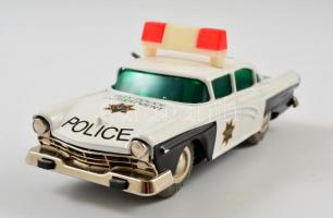 Schuco 1045 Ford Cop car fém kisautó, kulccsal, eredeti dobozában működik, leírással, 12 cm