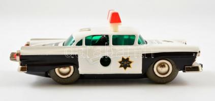 Schuco 1045 Ford Cop car fém kisautó, kulccsal, eredeti dobozában működik, leírással, 12 cm