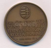 Bognár György (1944-) 1989. 1956-1989 Magyar Köztársaság Br emlékérem (42,5mm) T:1-