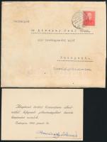 1939 Reviczky Elemér (1882-1965) esztergomi főszolgabíró protekciókérő levele, saját kezű aláírásáva...