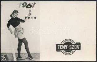 1961 Fény-Szöv Fényképész Kisipari Termelő Szövetkezet reklámfotója, 9×14 cm