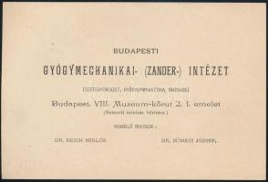 1897 A budapesti Gyógymechanikai (Zander) Intézet havijegye, dr. Baróthy Lajos (1856-1933) irodalomtörténész részére kiállítva