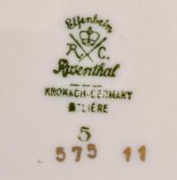 Rosenthal porcelán tál. Kézzel festett, jelzett, kis kopással. 30x27 cm