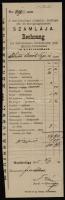 1885 Marillavölgy, Az erdélyi marillavölgyi gyógyintézet számlája Baróti Lajos (1856-1933) irodalomtörténész számára kiállítva, hátoldalon egy részletes recepttel, hajtogatva, de jó állapotban