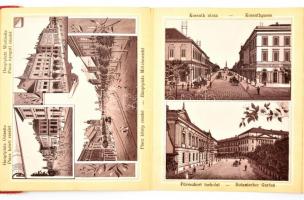 1895 Debreczeni Emlék, kőnyomatos városképek 12 lapon, kiadói aranyozott kötésben, ritka!, 15×13 cm