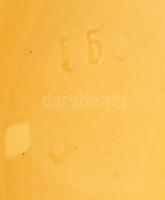 cca 1880 Zsolnay petróleumlámpa részek réz szerelékkel  (2 db), kézzel festett porcelánfajansz, jelz...