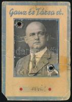 1931-1945 Ganz gyári dokumentumok, jutalmazó oklevél és fényképes gyári belépő