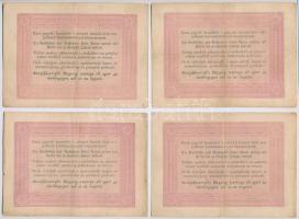 1848. 5Ft "Kossuth bankó" barna nyomat (4x) egyiken előlapi román szöveg ékezethibás! T:II...