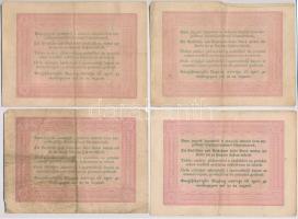 1848. 5Ft "Kossuth bankó" vörösesbarna nyomat (11x) egyiknél előlapi román szöveg ékezet h...