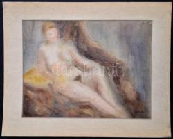 Lotz jelzéssel: Női akt. Akvarell, papír, 29×38 cm