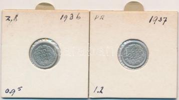 Hollandia 1936-1937. 10c Ag (2x) "I. Vilma" T:2
Netherlands 1936-1937. 10 Cents Ag (2x) &...