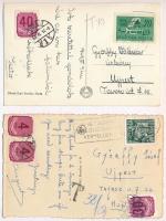 14 db főleg MODERN portózott képeslap 1942-63 között / 14 mostly modern postcards from 1942-1963