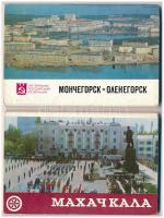 4 db MODERN szovjet képeslapfüzet összesen 58 lappal: Odessza, Buhara, Mahacskala, Moncsegorszk / 4 modern Soviet postcard booklets with 58 cards alltogether: Odessa, Bukhara, Makhachkala, Monchegorsk