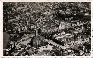 Kolozsvár, Cluj; látkép repülőgépről, légi felvétel / aerial view from aircraft. photo 1940 Kolozsvár visszatért So. Stpl