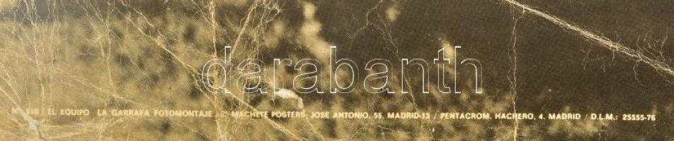 1976 Politikai világválogatott, ofszet,  erősen gyűrőt, üvegezett keretben, 50×85 cm