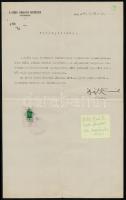 1940 Győr, anyakönyvi igazolás, fejléces papíron, Róth Emil főrabbi aláírásával, okmánybélyeggel