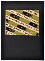 cca 1970 Fővárosi cipőbolt, reklám terv, tus-akvarell, karton, jelzés nélkül, 14,5×20,5 cm