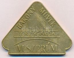 ~1970-1980. Bakony Művek Törzsgárda Veszprém sárgaréz törzsgárda plakett 10 év után (45x61mm) T:2