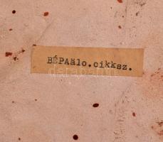 Városrészlet, mázas kerámia falikép, lepattanásokkal, 25×15 cm