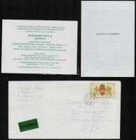 1996-1998 Balogh Gyula (1950-?) festőművész kiállítási meghívói, 3 db, kettőn a festőművész aláírásával, borítékkal.