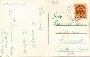 1941 Újvidék, Novi Sad; Péterváradi felrobbantott híd a várral / Petrovaradin, blown up bridge, cast...