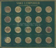 Franciaország DN 20db klf Napoleon zseton, modern, díszlapon, dobozban T:3