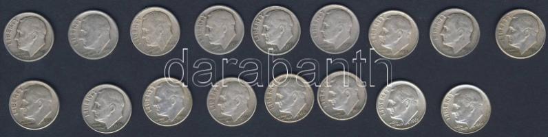 USA 1946-64. 10c Ag "Roosevelt" (17x) mind klf évszám! T:2,3