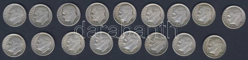 USA 1946-64. 10c Ag "Roosevelt" (17x) mind klf évszám! T:2,3