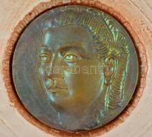 Zsolnay Dr Hugonnai Vilma nagy méretű emlék plakett (Nagy Árpád), eozin mázas,mázas kerámia keretben...