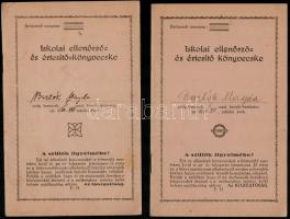 1926-1939 5 db iskolai értesítő-könyvecske, valamint egy polgári leányiskolai értesítő, valamint egy...