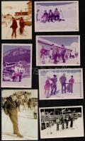 cca 1960-1980 Téli sportok szerelmesei, 12 db részben színes fotó, egy része hátulján feliratozva, különböző méretben