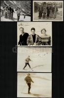 cca 1960-1980 Téli sportok szerelmesei, 12 db részben színes fotó, egy része hátulján feliratozva, k...